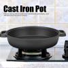 Cast Iron Dutch Oven Pot, Cast Iron Pot Dual Loop Handle 25cm Uncoated Dutch Oven Flat Bottom for Soup Stew view 2