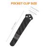 Luxury Carbon Fiber Knife Replacement Clip - 1 Piece 3-Hole Titanium Alloy Deep Carry Pocket Back Clip with Screws for Spyderco PM2, Manix, Delica, and More view 4