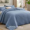Bedsure Twin Quilt - Ultra Soft Twin XL Quilt Bedding for Dorm Decor, Lightweight All-Season Comforter, Mineral Blue Bedspread Coverlet with Clover Pattern, 68 x 86 Inches view 2