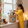 Bear Laundry Baskets Laundry Hamper Storage Baskets with Handles,Decorative Basket for Living room,Woven Storage Basket for Toys Bin Pillows Blankets Clothes (Khaki - Version 2) view 4