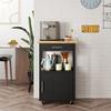 Shintenchi Kitchen Island Cart with Storage,Rolling Kitchen Island Side Table on Wheels with Worktop,Single Door Storage Cabinet and Drawer for Kitchen,Dinning Room, Black view 2