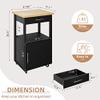 Shintenchi Kitchen Island Cart with Storage,Rolling Kitchen Island Side Table on Wheels with Worktop,Single Door Storage Cabinet and Drawer for Kitchen,Dinning Room, Black view 3