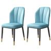 KWOKING Faux Leather Dining Chairs Nordic Style Wingback Side Chair for Dining Room Dining Chair Home Backrest Stool Restaurant Faux Leather Soft Hotel Dining Table Chairs Light Blue Set of 2 view 1