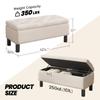 Furniliving Large Storage Ottoman, Beige, Wood Frame, Linen Fabric, 285 Lbs Capacity view 2