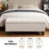 Furniliving Large Storage Ottoman, Beige, Wood Frame, Linen Fabric, 285 Lbs Capacity view 3