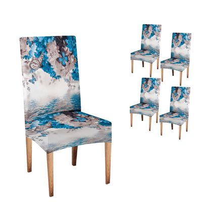 CAPSCEOLL Butterfly Chair Covers for Dining Room Set of 4,Stretch Dining Chair Cover,Washable Spandex Kitchen Parson Chair Slipcovers,Removable Seat Protector for Dining Room,Living Room,Hotel,Banquet