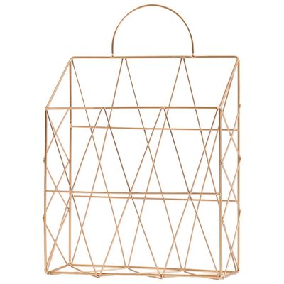 iplusmile Desktop Metal Storage Basket Nordic Style Iron Book Organizer with Handles for Desktop Multi-functional Storage Bin for Magazines