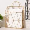 iplusmile Desktop Metal Storage Basket Nordic Style Iron Book Organizer with Handles for Desktop Multi-functional Storage Bin for Magazines view 2