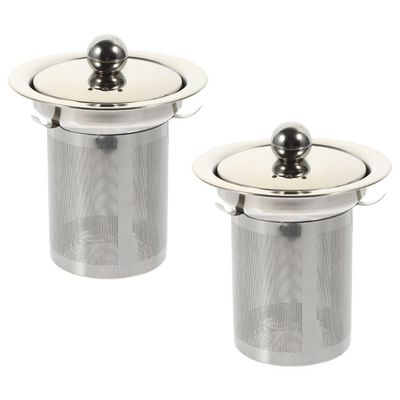 SHERCHPRY 2pcs Fine Mesh Tea Strainer Lid for Teapots and Loose Leaf Tea Essential Filter for Home Tearooms and Restaurants