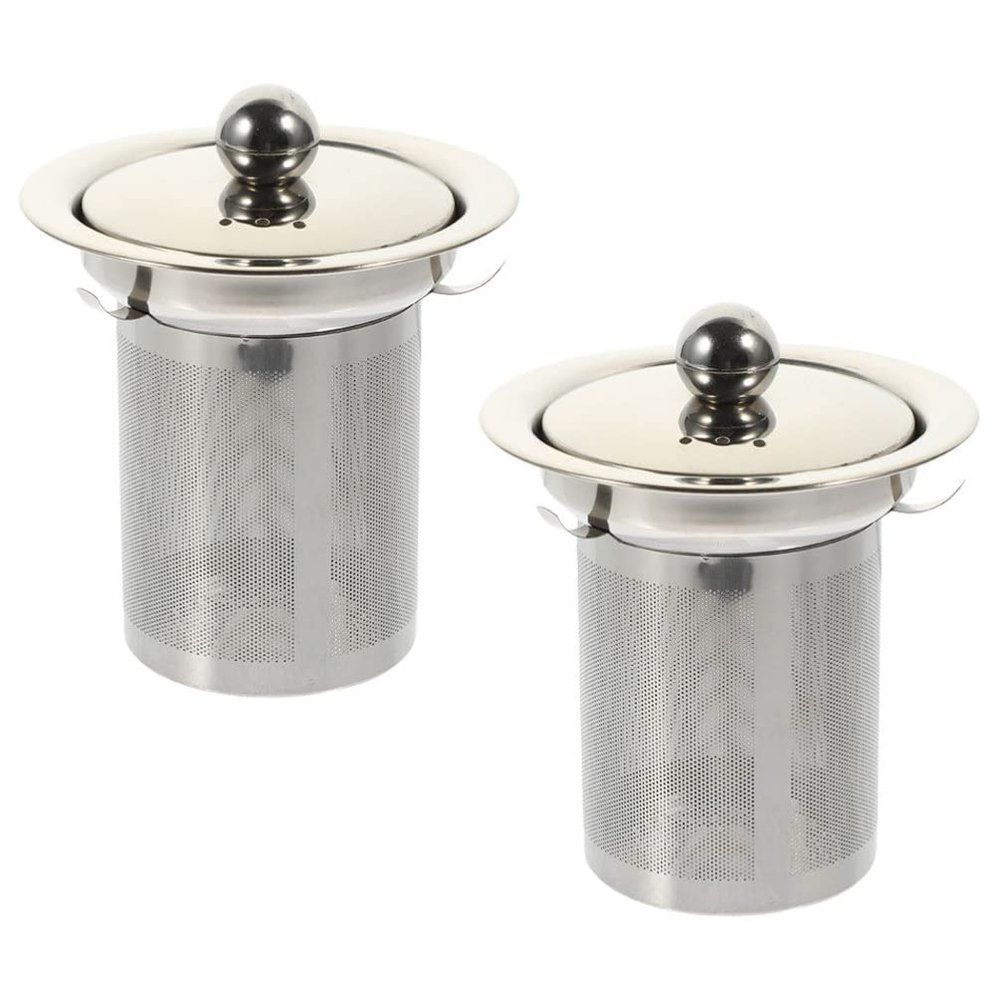 SHERCHPRY 2pcs Fine Mesh Tea Strainer Lid for Teapots and Loose Leaf Tea Essential Filter for Home Tearooms and Restaurants