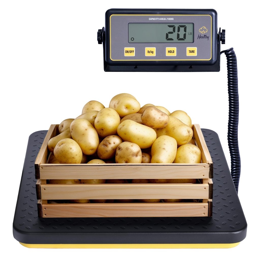 150lbs Commercial Scale Digital Receiving Scale with Anti-Slip Aluminum Platform, High Accuracy Food Scale with Hold/Tare/Auto-Off, Kitchen Scale with LCD Display for Restaurant/Cater