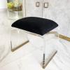 QQXX Acrylic Stool with Velvet Padded Seat,Clear Acrylic Nightstand Square End Table Side Table,Modern Small Step Stool Short Stool Makeup Room Vanity Stool(Small, Black) view 1