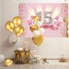15th Birthday Decorations for Girls 15 Years Old Anniversary Party Fabric Sign Poster Pink Photo Background 15th Birthday Party Supplies, 59"x35.4" view 3