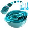 13 Pcs Mixing Bowls Set, RV Camping Accessories Set, Apartment Kitchen Gadget Easy Storage, Inculding Measuring Cups Colander Sifter Large Bowl Whisk Scraper, Great for Cooking and Baking, No BPA view 1