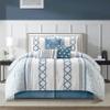 Stratford Park Luxury 7 Piece Cozy Comforter Set, King Size, Blue, Embroidered Bedding Sets, Premium Microfiber, All Season Home Dcor view 1