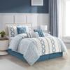 Stratford Park Luxury 7 Piece Cozy Comforter Set, King Size, Blue, Embroidered Bedding Sets, Premium Microfiber, All Season Home Dcor view 2