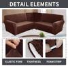 5 Seats L Shape Velvet Stretch Recliner Corner Sofa Cover, Corner Sofa Covers for Sectional Sofa Set, for Reclining L Shape Sofa Slipcovers Thick,Soft,Washable Durable Furniture Protector (L-5-Brown) view 2