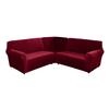 5 Seats L Shape Velvet Stretch Recliner Corner Sofa Cover, Corner Sofa Covers for Sectional Sofa Set, for Reclining L Shape Sofa Slipcovers Thick,Soft,Washable Durable Furniture Protector (L-5-Claret) view 1