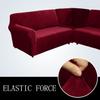 5 Seats L Shape Velvet Stretch Recliner Corner Sofa Cover, Corner Sofa Covers for Sectional Sofa Set, for Reclining L Shape Sofa Slipcovers Thick,Soft,Washable Durable Furniture Protector (L-5-Claret) view 3