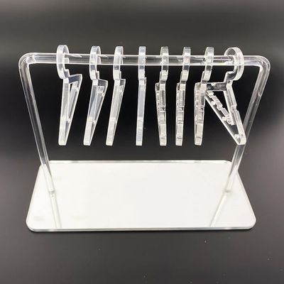 Cute Earring Rack Holder Coat Hangers Shape Unique Earring Display Stand Acrylic Ear Studs Display Rack Earring Hanging Organizer(Silver)