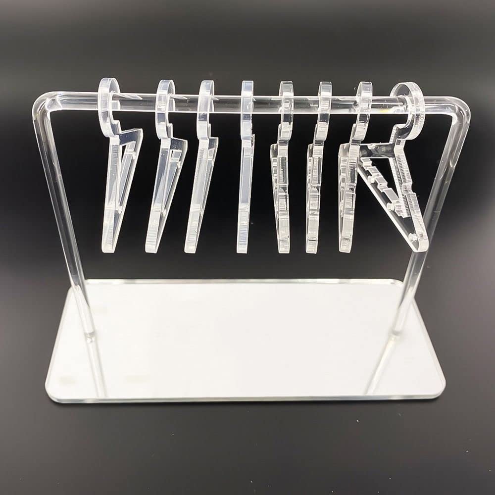 Cute Earring Rack Holder Coat Hangers Shape Unique Earring Display Stand Acrylic Ear Studs Display Rack Earring Hanging Organizer(Silver)