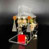 Cute Earring Rack Holder Coat Hangers Shape Unique Earring Display Stand Acrylic Ear Studs Display Rack Earring Hanging Organizer(Silver) view 3
