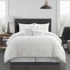 Stratford Park 7 Piece Tufted Embroidery Comforter Set, White, Bed Size Queen, Modern Design, All Season Bedding Set, Matching Bedskirt, Pillows & Shams view 1