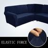 5 Seats L Shape Velvet Stretch Recliner Corner Sofa Cover, Corner Sofa Covers for Sectional Sofa Set, for Reclining L Shape Sofa Slipcovers Thick,Soft,Washable Durable Furniture Protector (L-5-Navy) view 3