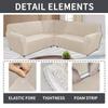 7 Seats L Shape Velvet Stretch Recliner Corner Sofa Cover, Corner Sofa Covers for Sectional Sofa Set, for Reclining L Shape Sofa Slipcovers Thick,Soft,Washable Durable Furniture Protector (L-7-Beige) view 2