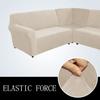 7 Seats L Shape Velvet Stretch Recliner Corner Sofa Cover, Corner Sofa Covers for Sectional Sofa Set, for Reclining L Shape Sofa Slipcovers Thick,Soft,Washable Durable Furniture Protector (L-7-Beige) view 3