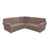 7 Seats L Shape Velvet Stretch Recliner Corner Sofa Cover,Corner Sofa Covers for Sectional Sofa Set for Reclining L Shape Sofa Slipcovers Thick, Washable Durable Furniture Protector (L-7-Light Brown) view 1