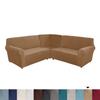 5 Seats L Shape Velvet Stretch Recliner Corner Sofa Cover,Corner Sofa Covers for Sectional Sofa Set,for Reclining L Shape Sofa Slipcovers Thick,Soft,Washable Durable Furniture Protector (L-5-Leather) view 1