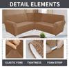5 Seats L Shape Velvet Stretch Recliner Corner Sofa Cover,Corner Sofa Covers for Sectional Sofa Set,for Reclining L Shape Sofa Slipcovers Thick,Soft,Washable Durable Furniture Protector (L-5-Leather) view 2
