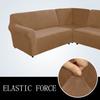 5 Seats L Shape Velvet Stretch Recliner Corner Sofa Cover,Corner Sofa Covers for Sectional Sofa Set,for Reclining L Shape Sofa Slipcovers Thick,Soft,Washable Durable Furniture Protector (L-5-Leather) view 3
