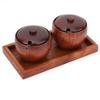 2pcs Wood Seasoning Storage Box Set,Salt Condiment Spice Containers for Kitchen,Seasoning Storage Box, Seasoning Storage Container, Wood Spice Container,Spice Box Set Kitchen Tool view 1
