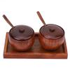 2pcs Wood Seasoning Storage Box Set,Salt Condiment Spice Containers for Kitchen,Seasoning Storage Box, Seasoning Storage Container, Wood Spice Container,Spice Box Set Kitchen Tool view 2