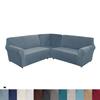 5 Seats L Shape Velvet Stretch Recliner Corner Sofa Cover,Corner Sofa Covers for Sectional Sofa Set,for Reclining L Shape Sofa Slipcovers Thick,Soft,Washable Durable Furniture Protector(L-5-Gray Blue) view 1