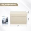 Bagnizer Large 42 Quarts Collapsible Stackable Storage Bins Cube with Lids [3-Pack] Foldable Fabric Linen Storage Boxes, Closet Organizer Baskets with Label for Home (16.7 x 12 x 12, Beige) view 2