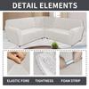 5 Seats L Shape Velvet Stretch Recliner Corner Sofa Cover, Corner Sofa Covers for Sectional Sofa Set, for Reclining L Shape Sofa Slipcovers Thick,Soft,Washable Durable Furniture Protector (L-5-White) view 2