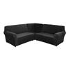 5 Seats L Shape Velvet Stretch Recliner Corner Sofa Cover, Corner Sofa Covers for Sectional Sofa Set, for Reclining L Shape Sofa Slipcovers Thick,Soft,Washable Durable Furniture Protector (L-5-Black) view 1