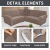 5 Seats L Shape Velvet Stretch Recliner Corner Sofa Cover,Corner Sofa Covers for Sectional Sofa Set for Reclining L Shape Sofa Slipcovers Thick, Washable Durable Furniture Protector (L-5-Light Brown) view 2
