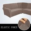 5 Seats L Shape Velvet Stretch Recliner Corner Sofa Cover,Corner Sofa Covers for Sectional Sofa Set for Reclining L Shape Sofa Slipcovers Thick, Washable Durable Furniture Protector (L-5-Light Brown) view 3
