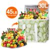 Bodaon 3-Pack Insulated Reusable Grocery Shopping Bags, X-Large Picnic Cooler Bag with Secure Top Cold, Green-Leaf view 4