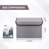 Bagnizer Large 17" 42 Quarts Collapsible Stackable Storage Bins with Lids [3-Pack] Foldable Fabric Linen Storage Boxes Cube, Closet Organizer Baskets with Label for Home (16.7 x 12 x 12, Gray) view 2