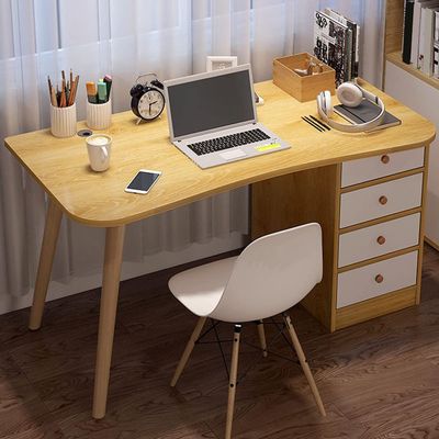 KWOKING Writing Desk 19.69'Wide Drawers Computer Desk Bedroom Junior High School Students Writing Learning Small Apartment Desk Natural (4 Drawers) 39" L x 20" W x 29" H