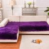 QQXX Plush Sectional Sofa Cover for L Shape, Thick Soft Warm Faux Fur Couch Covers, Luxury Fluffy Non-Slip Solid Color Sofa Slipcover for Dogs Pets Furniture Protector(90x180cm(35x71inch), G) view 2