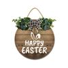 JIBEVEYYI Happy Easter Fuuny Bunny Rabbit Wreath for Front Door Rustic Wooden Hanging Welcome Sign Easter Decoration for Easter Spring Holiday Home Coffee Shop Bakery Farmhouse Window 1111 Inches view 1
