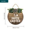 JIBEVEYYI Happy Easter Fuuny Bunny Rabbit Wreath for Front Door Rustic Wooden Hanging Welcome Sign Easter Decoration for Easter Spring Holiday Home Coffee Shop Bakery Farmhouse Window 1111 Inches view 2