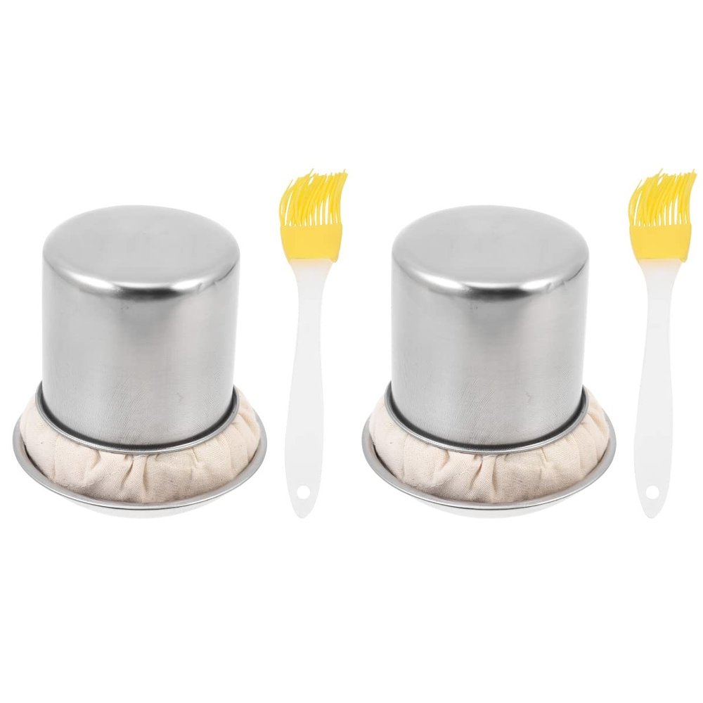 Hemoton 2 Sets Oil Wiper Pancake Spreader Maker Grill Tools Chopping Board Oil Applicator Baking Cake Brush Pancake Basting Oil Brush Turkey Baster Crepe Mini Stainless Steel Olive Oil