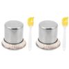 Hemoton 2 Sets Oil Wiper Pancake Spreader Maker Grill Tools Chopping Board Oil Applicator Baking Cake Brush Pancake Basting Oil Brush Turkey Baster Crepe Mini Stainless Steel Olive Oil view 1